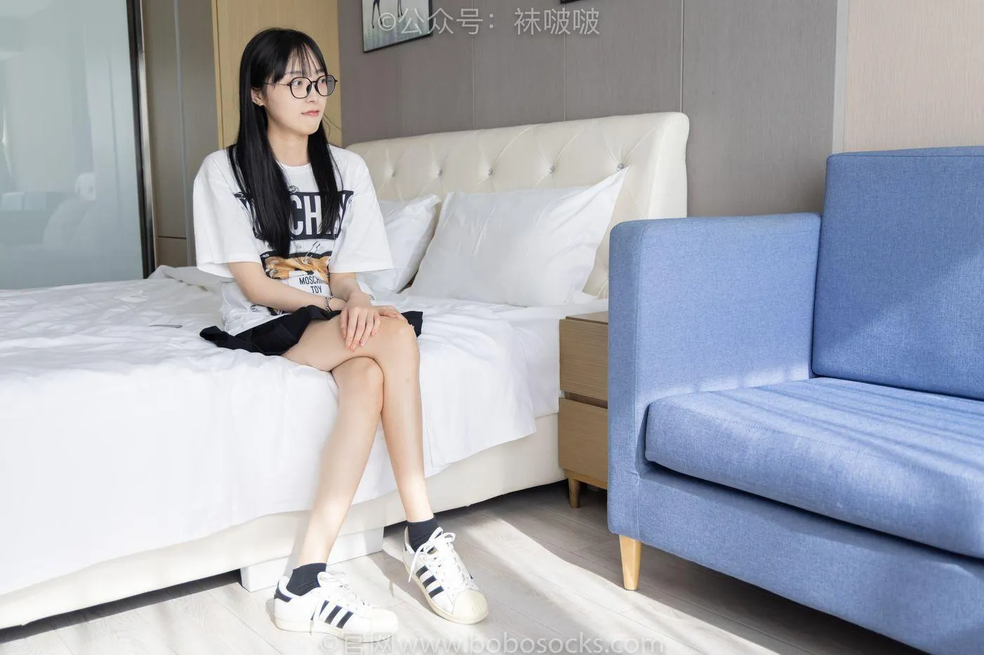 [BoBoSocks袜啵啵]NO.033 稚予-贝壳头、天鹅绒黑袜、天鹅绒白袜 [154P]插图1
